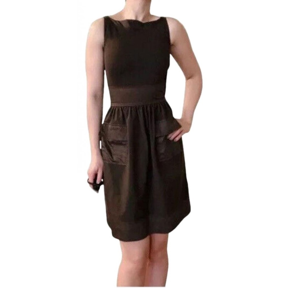 Diane Von Furstenberg Zanne High Neck Dress, Brown size 10